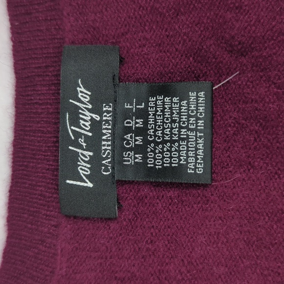 Lord & Taylor 100% Cashmere Burgundy Men's Sweater Size Medium - Picture 3 of 4